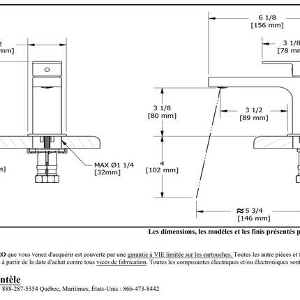 Riobel Pro Quadrik Single Handle Lavatory Faucet QAS01 - Plumbing Market