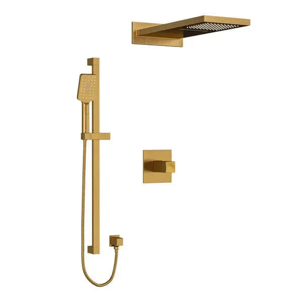 Riobel Reflet 1/2" Thermostatic & Pressure Balance Shower Kit 2745 - Brushed Gold (KIT2745RFBG-SPEX)