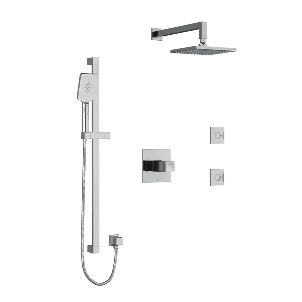 Riobel Reflet 1/2" Thermostatic & Pressure Balance Shower Kit 3545 — Chrome - Chrome (KIT3545RFC-6)