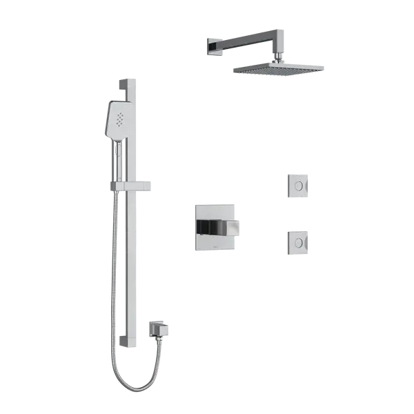 Riobel Reflet 1/2" Thermostatic & Pressure Balance Shower Kit 3545 — Chrome - Chrome (KIT3545RFC-6-SPEX)