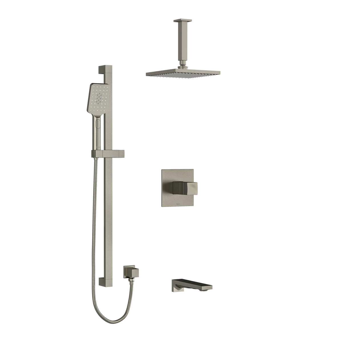 Riobel Reflet 1/2" Thermostatic & Pressure Balance Shower Trim Kit 1345 - Brushed Nickel (TKIT1345RFBN-6)