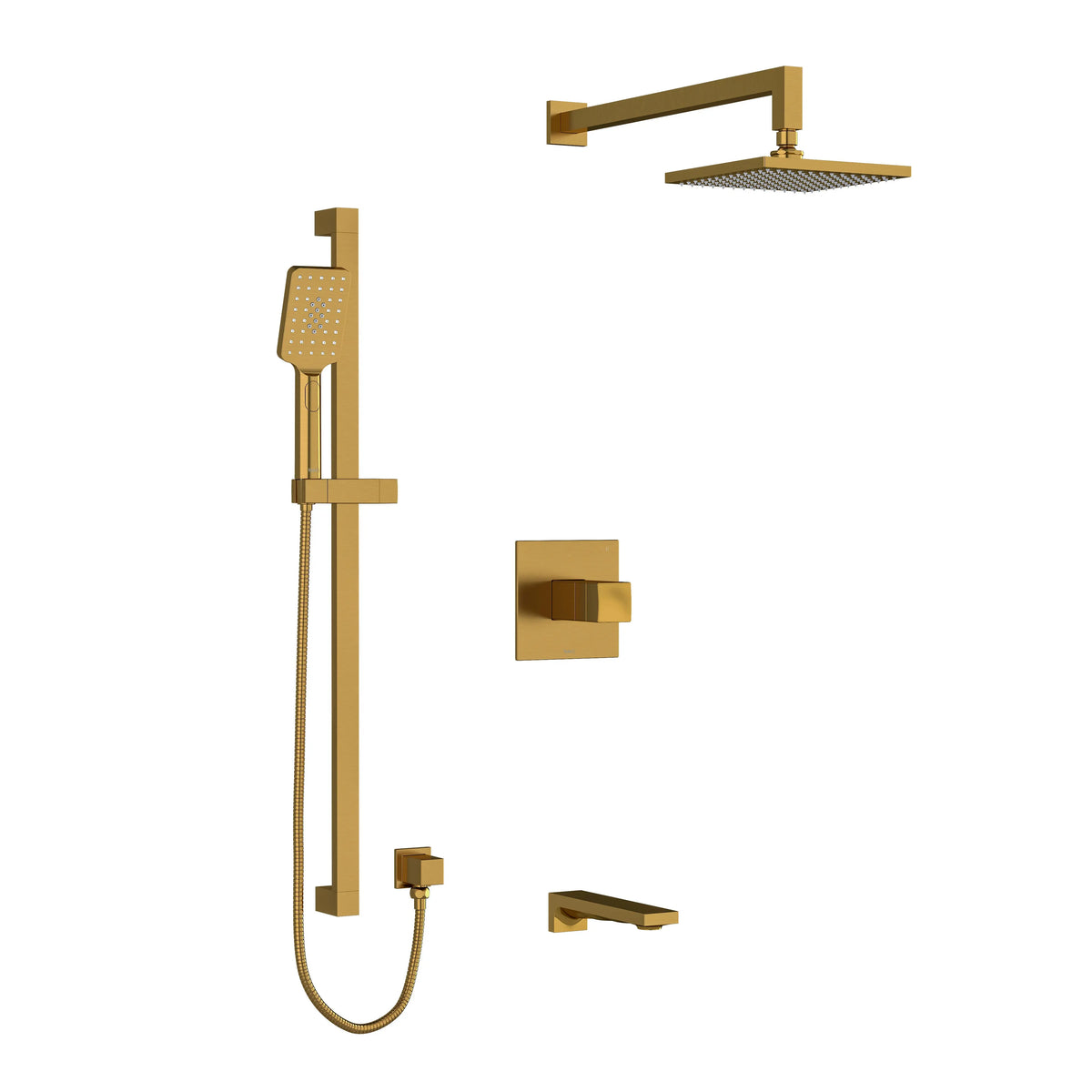 Riobel Reflet 1/2" Thermostatic & Pressure Balance Shower Trim Kit 1345 - Brushed Gold (TKIT1345RFBG)