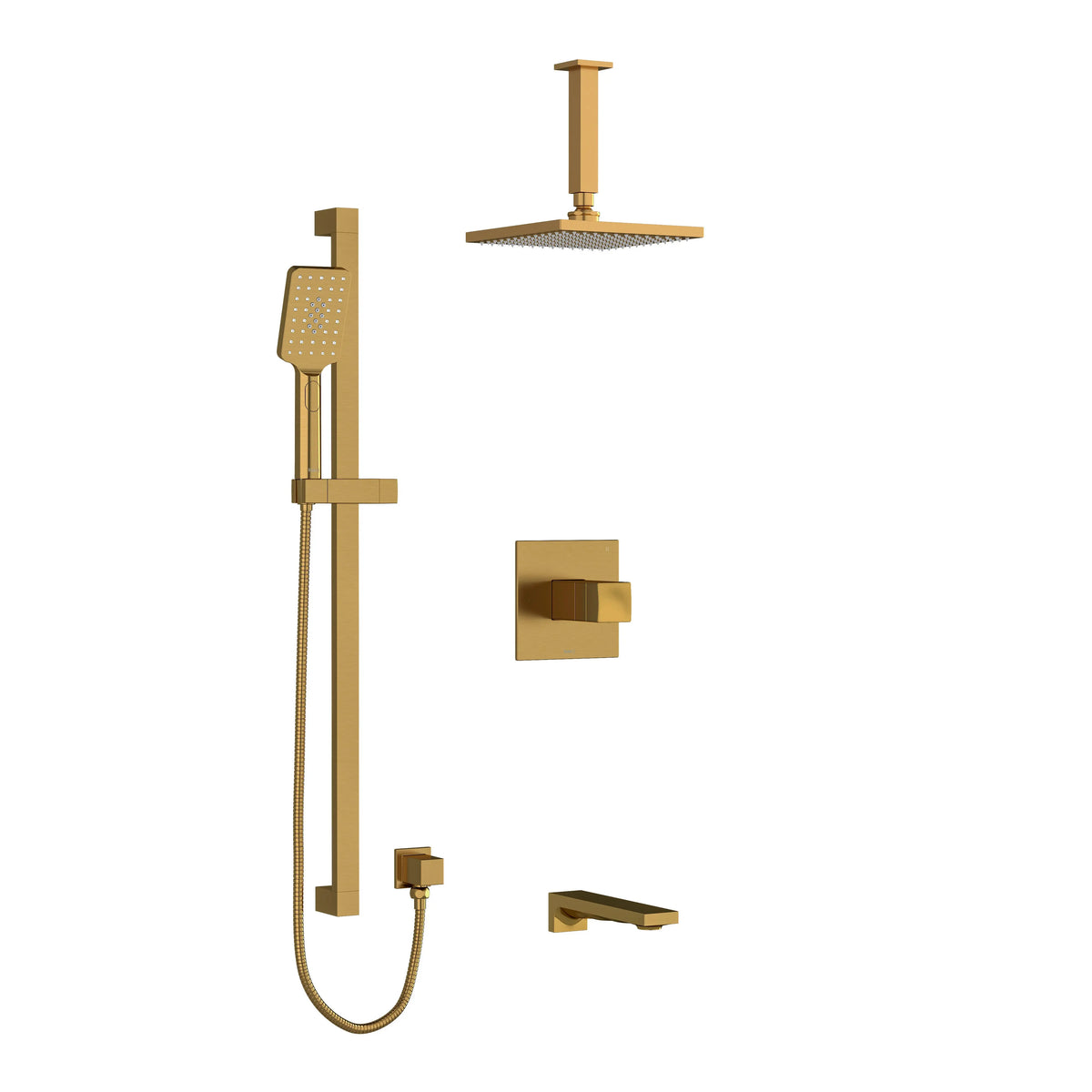 Riobel Reflet 1/2" Thermostatic & Pressure Balance Shower Trim Kit 1345 - Brushed Gold (TKIT1345RFBG-6)