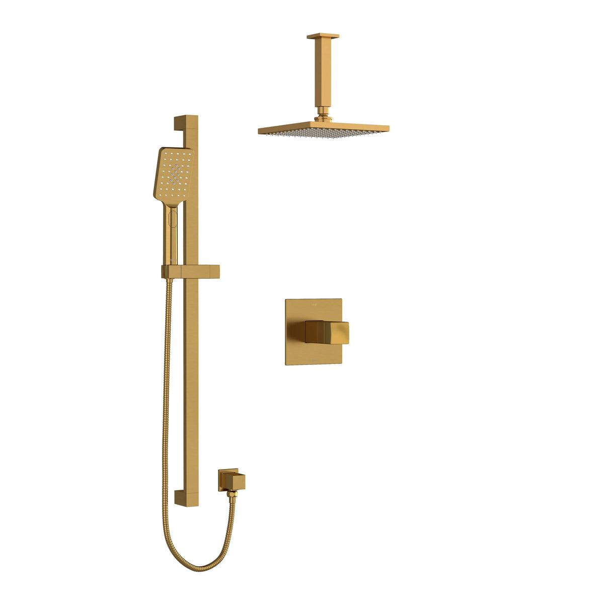 Riobel Reflet 1/2" Thermostatic & Pressure Balance Shower Trim Kit 323 - Brushed Gold (TKIT323RFBG-6)