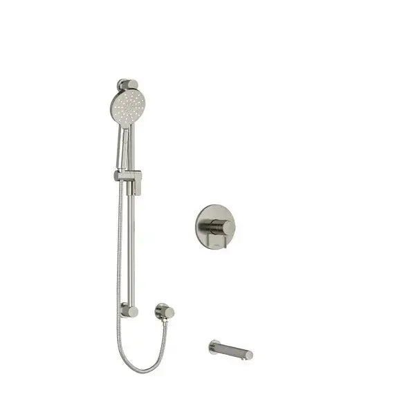 Riobel Riu 2-Way Thermostatic/Pressure Balance Shower Trim Kit with Hand Shower Rail & Tub Spout - Brushed Nickel (TKIT1244RUTMKNBN)