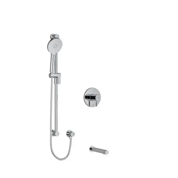 Riobel Riu 2-Way Thermostatic/Pressure Balance Shower Trim Kit with Hand Shower Rail & Tub Spout - Chrome (TKIT1244RUTMKNC)