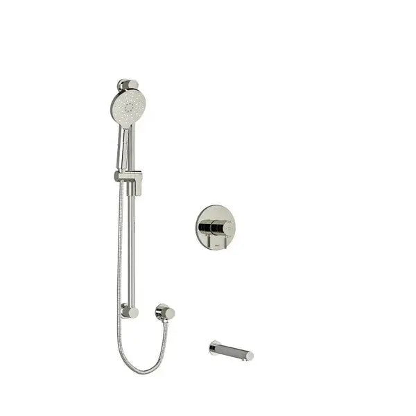 Riobel Riu 2-Way Thermostatic/Pressure Balance Shower Trim Kit with Hand Shower Rail & Tub Spout - Polished Nickel (TKIT1244RUTMKNPN)