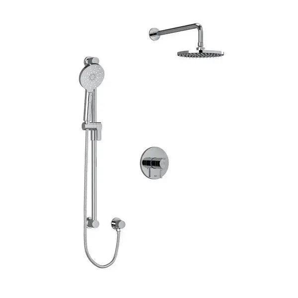 Riobel Riu 2-Way Thermostatic/Pressure Balance Shower Trim Kit with Shower Head & Hand Shower Rail - Chrome (TKIT323RUTMC-6)