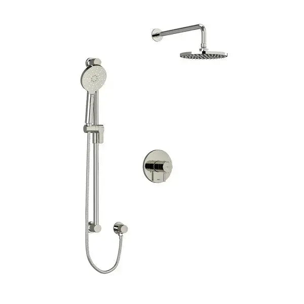 Riobel Riu 2-Way Thermostatic/Pressure Balance Shower Trim Kit with Shower Head & Hand Shower Rail - Polished Nickel (TKIT323RUTMPN-6)