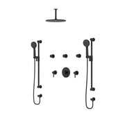 Riobel Riu 3/4" Thermostatic Shower Kit 6413 with Shower Head, Hand Shower Rail & Body Jets - Black (TKIT6413BK)
