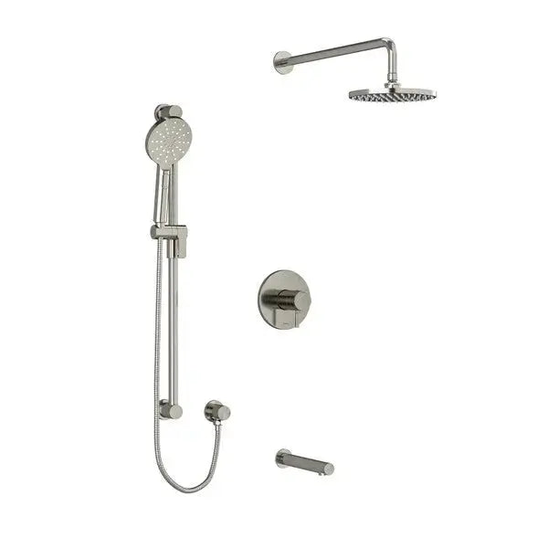 Riobel Riu 3-Way Thermostatic/Pressure Balance Shower Trim Kit with Shower Head, Hand Shower Rail & Tub Spout - Brushed Nickel (TKIT1345RUTMBN-6)