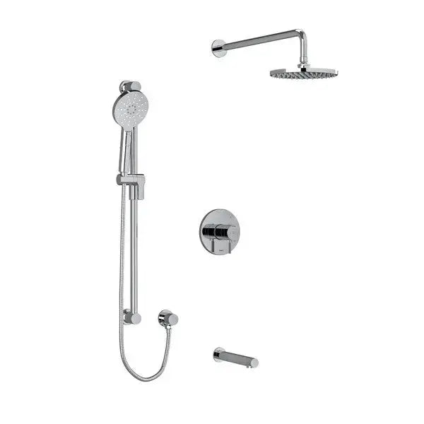 Riobel Riu 3-Way Thermostatic/Pressure Balance Shower Trim Kit with Shower Head, Hand Shower Rail & Tub Spout - Chrome (TKIT1345RUTMKNC)