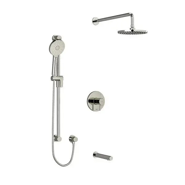 Riobel Riu 3-Way Thermostatic/Pressure Balance Shower Trim Kit with Shower Head, Hand Shower Rail & Tub Spout - Polished Nickel (TKIT1345RUTMPN-6)