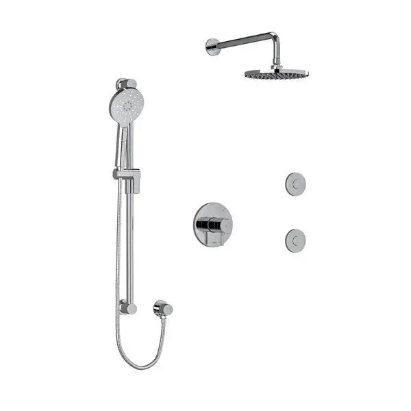 Riobel Riu 3-Way Thermostatic/Pressure Balance Shower with Body Jets & Hand Shower — Chrome - Chrome (KIT3545RUTMC-6)