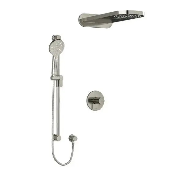 Riobel Riu 3-Way Thermostatic/Pressure Balance Shower with Rain Head & Hand Shower - Brushed Nickel (KIT2745RUTMBN-EX)