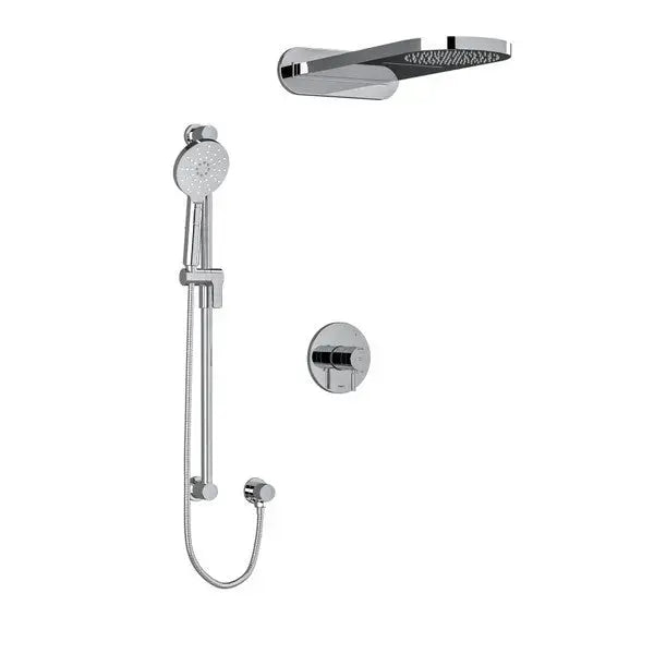 Riobel Riu 3-Way Thermostatic/Pressure Balance Shower with Rain Head & Hand Shower - Chrome (KIT2745RUTMC-EX)