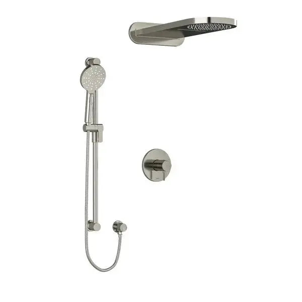 Riobel Riu 3-Way Thermostatic/Pressure Balance Shower with Rain Head & Hand Shower - Brushed Nickel (KIT2745RUTMKNBN)