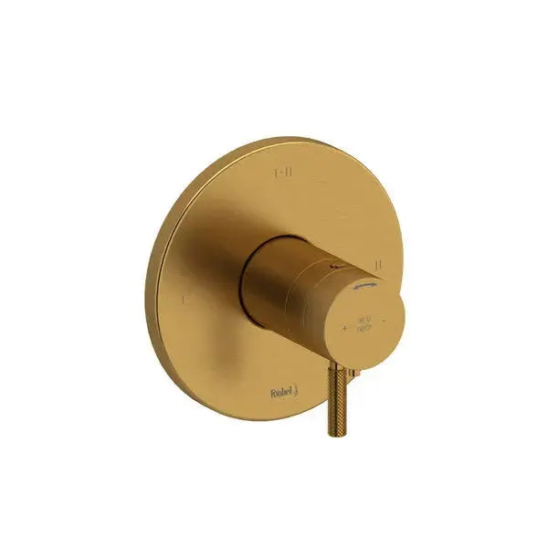 Riobel Riu Thermostatic/Pressure Balance Valve Trim 1/2" 2-Way, 3 Functions - Brushed Gold (TRUTM23KNBG)