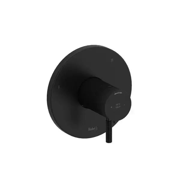 Riobel Riu Thermostatic/Pressure Balance Valve Trim 1/2" 3-Way, 3 Functions - Black (TRUTM47KNBK)
