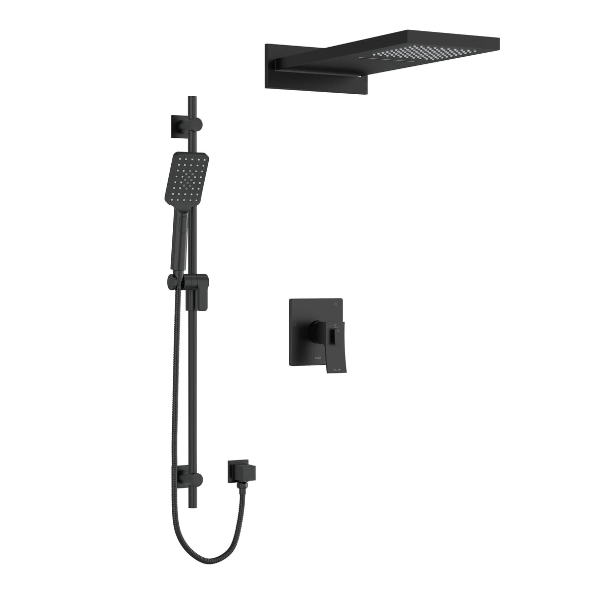 Riobel Zendo 1/2" Thermostatic & Pressure Balance Shower Kit 2745 - Black (KIT2745ZOTQBK)