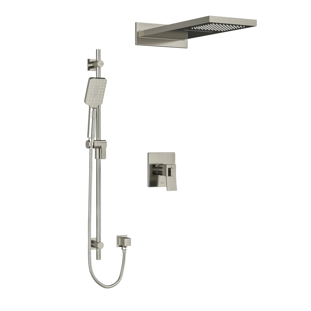 Riobel Zendo 1/2" Thermostatic & Pressure Balance Shower Kit 2745 - Brushed Nickel (KIT2745ZOTQBN)