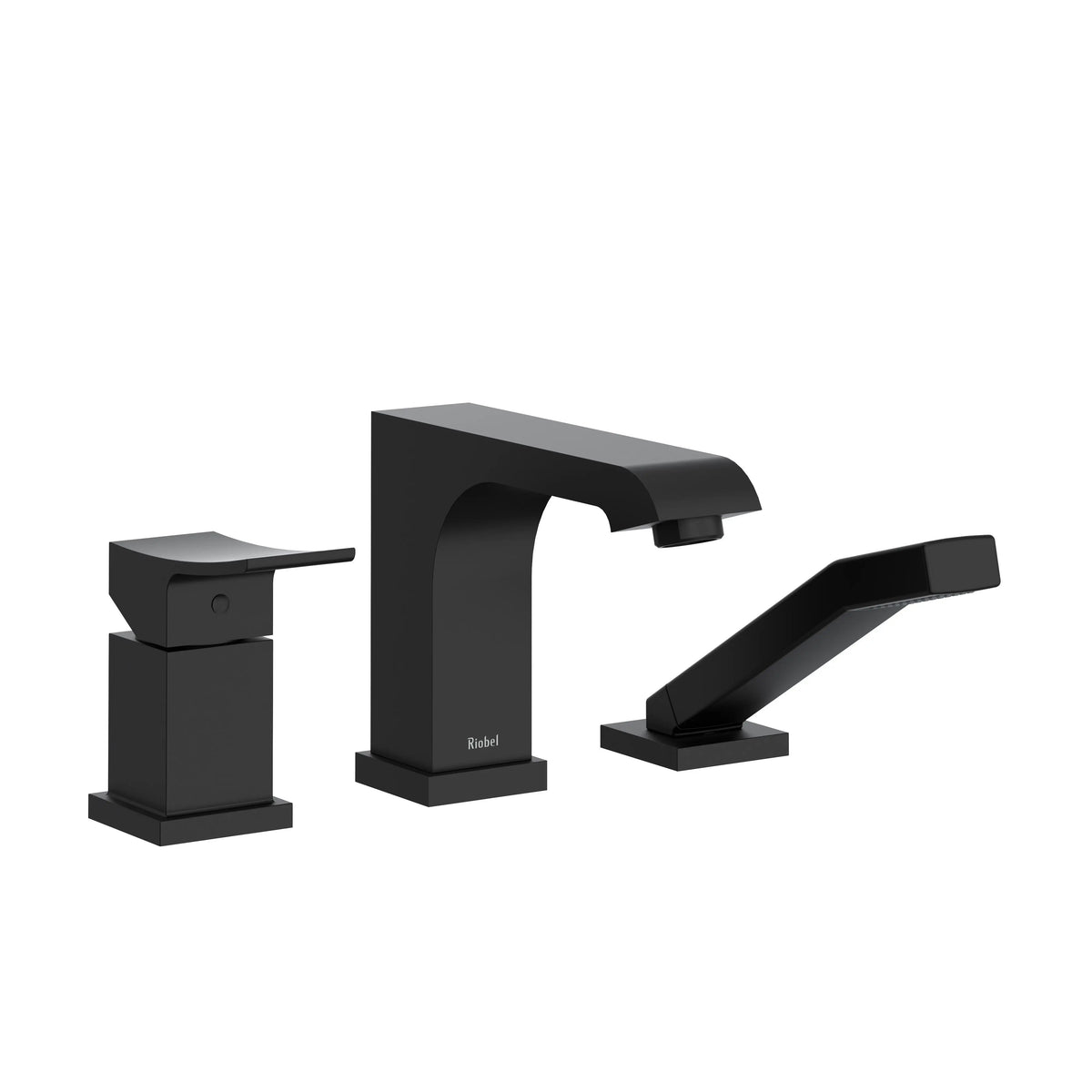 Riobel Zendo 3-Hole Pressure Balance Deck Mount Tub Filler Trim - Black (TZO16BK)