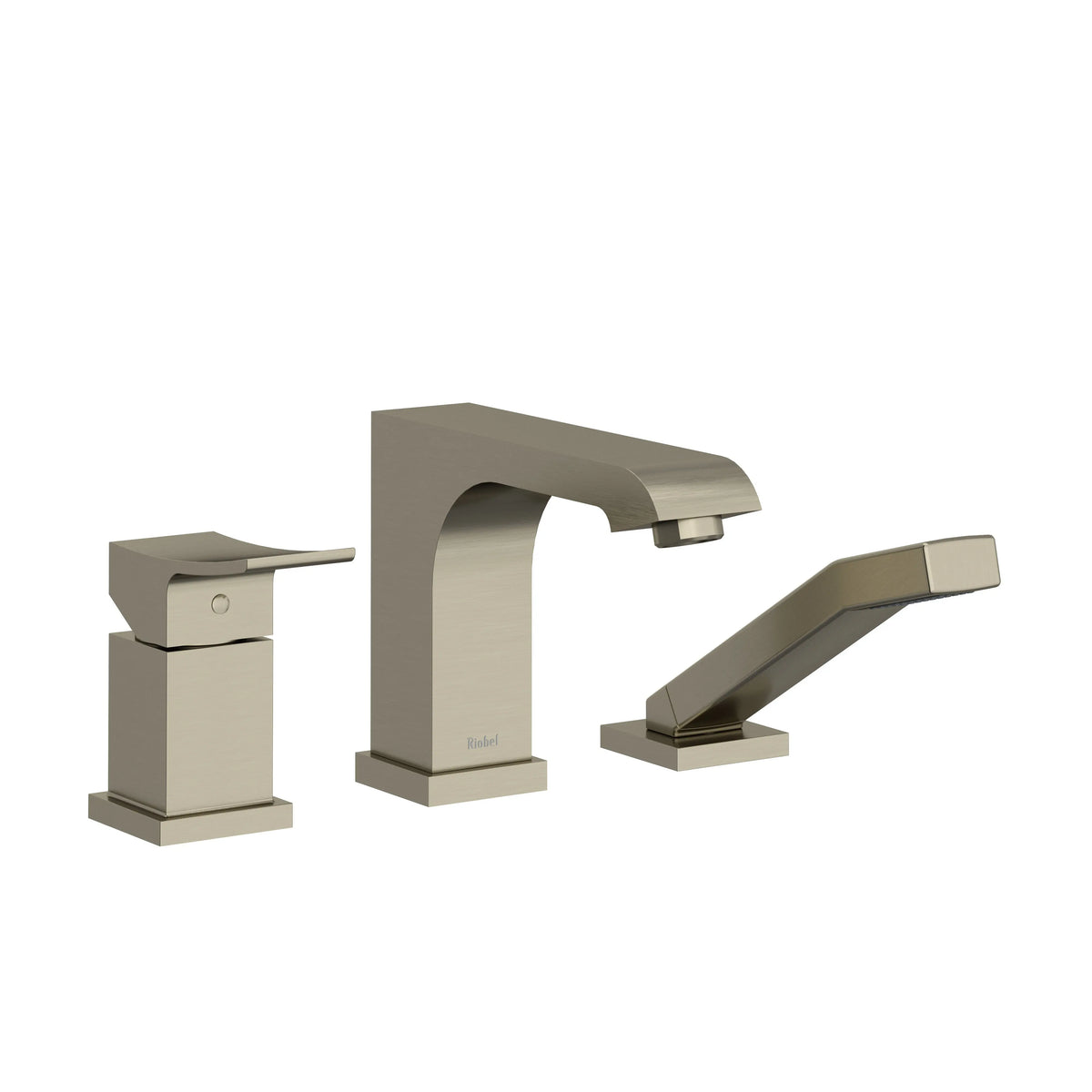 Riobel Zendo 3-Hole Pressure Balance Deck Mount Tub Filler Trim - Brushed Nickel (TZO16BN)