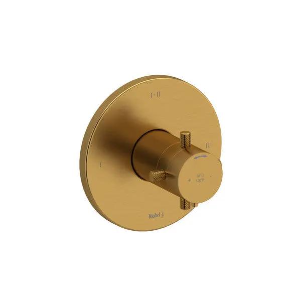 Riu 1/2 Inch Thermostatic and Pressure Balance Trim with 3 Functions and Knurled Cross Handle - Plumbing Market