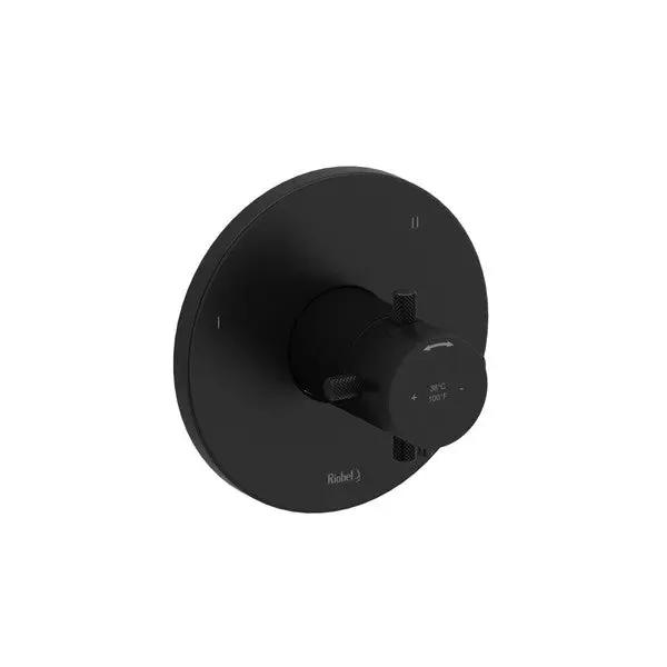 Riu 1/2 Inch Thermostatic and Pressure Balance Trim with 5 Functions and Knurled Cross Handle - Plumbing Market