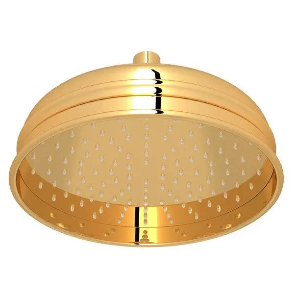 Rohl 9 Inch Rain Showerhead Unlacquered Brass 1037/8ULB - Plumbing Market