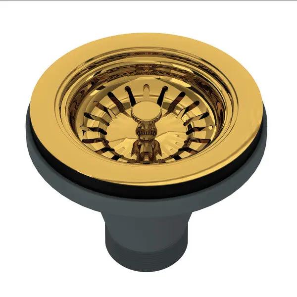 Rohl Manual Basket Strainer without Remote Pop-Up Unlacquered Brass - Plumbing Market