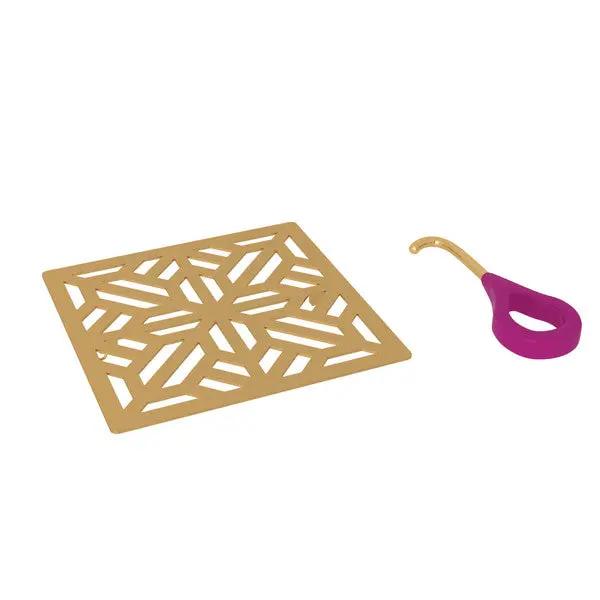 Rohl Mosaic Decorative Shower Drain Cover Unlacquered Brass - Plumbing Market
