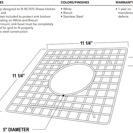 Rohl Wire Sink Grid for RC1515 Bar & Food Prep Sink - Plumbing Market