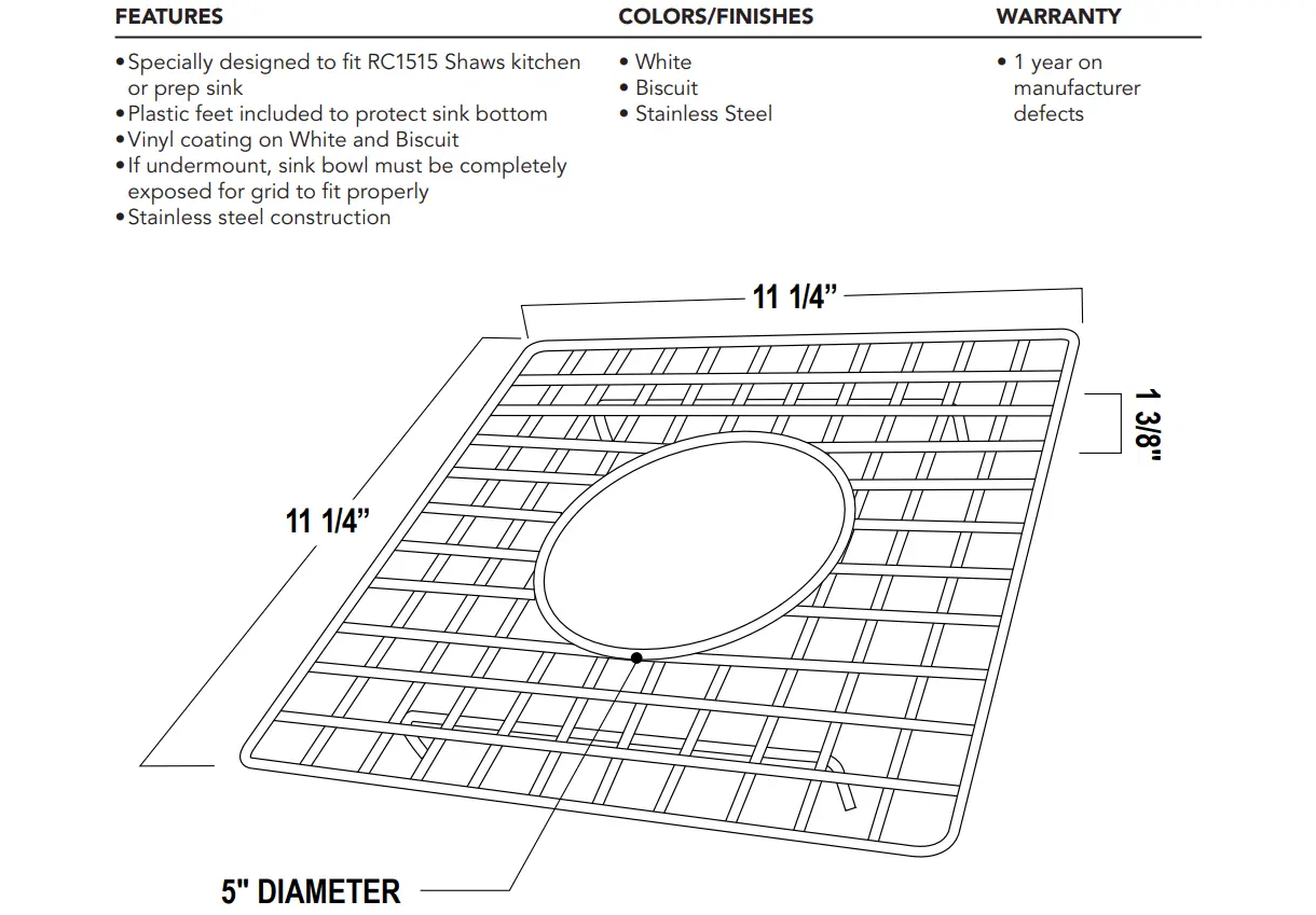 Rohl Wire Sink Grid for RC1515 Bar & Food Prep Sink - Plumbing Market