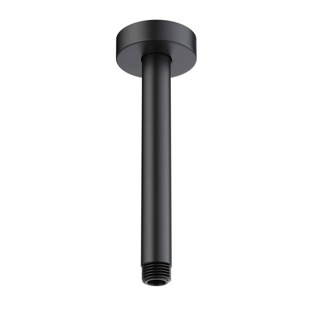 Rubi Brass 8 Po. Round Vert. Show. Arm Matte Black RBDVR8BK - Plumbing Market
