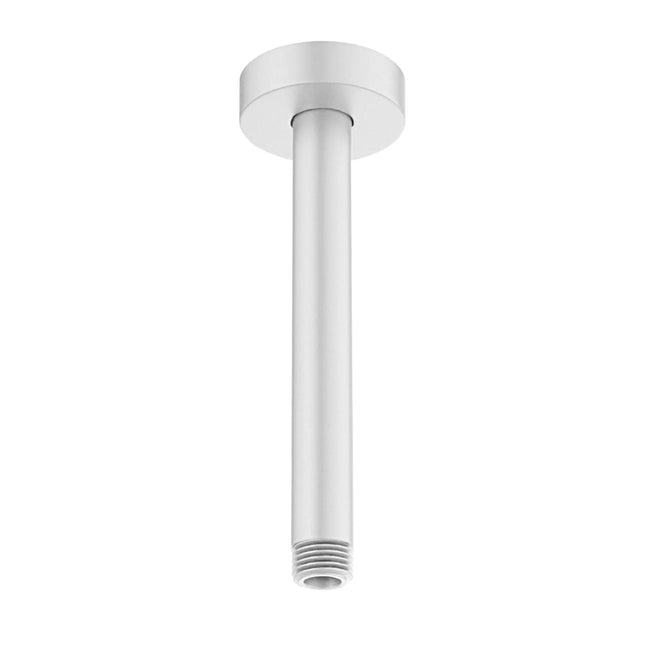 Rubi Brass 8 Po.Round Vert. Show. Arm Matte White RBDVR8WH - Plumbing Market