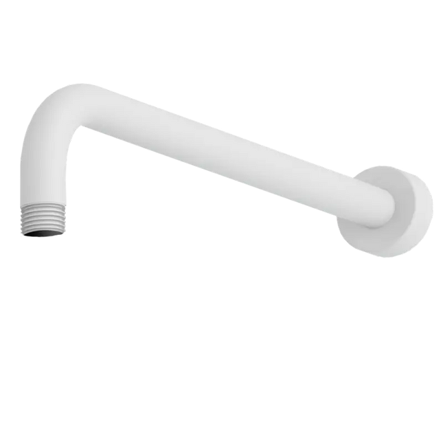 Rubi Brass Hor. Shower Arm 16 In. Matte White RBDHR16WH - Plumbing Market