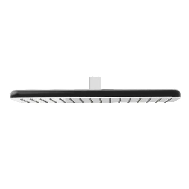 Rubi Iris Rect. Shower Head 125Mm X 350Mm Black/Chrome RIR350BC - Plumbing Market