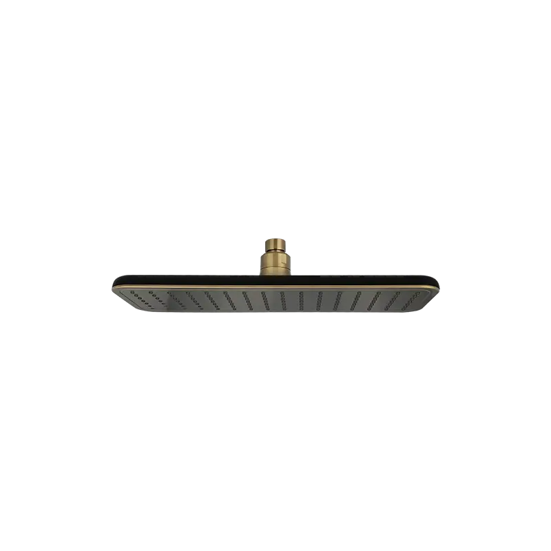 Rubi Iris Rect. Shower Head 125Mm X 350Mm Black/Gold RIR350OR - Plumbing Market