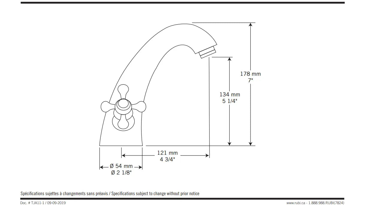 Rubi Jade Single Hole Bathroom Faucet Chrome