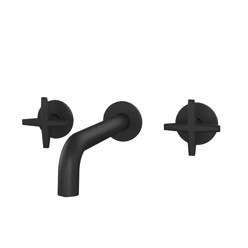 Rubi Lexa Wall Mount Bathroom Faucet with Cross Handles