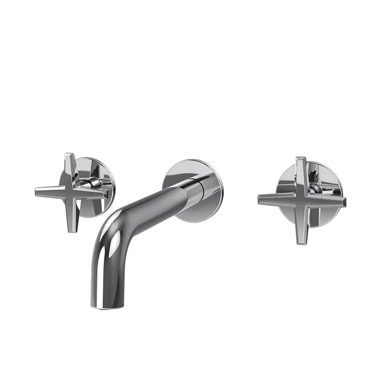 Rubi Lexa Wall Mount Bathroom Faucet with Cross Handles