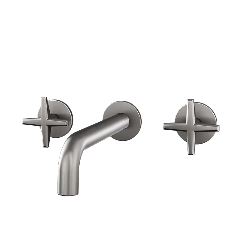 Rubi Lexa Wall Mount Bathroom Faucet with Cross Handles