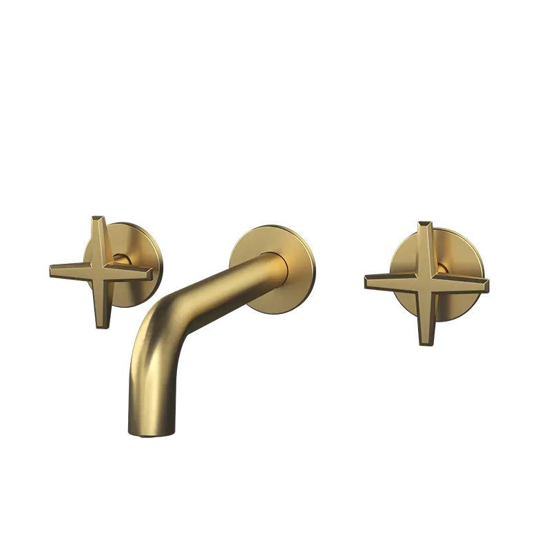 Rubi Lexa Wall Mount Bathroom Faucet with Cross Handles