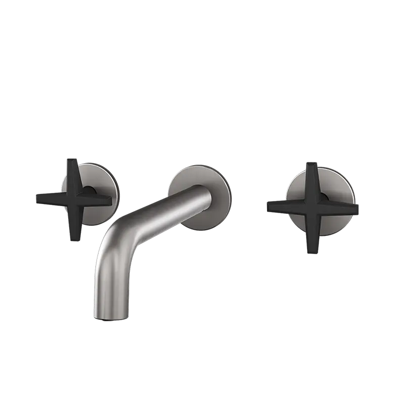 Rubi Lexa Wall Mount Bathroom Faucet with Cross Handles
