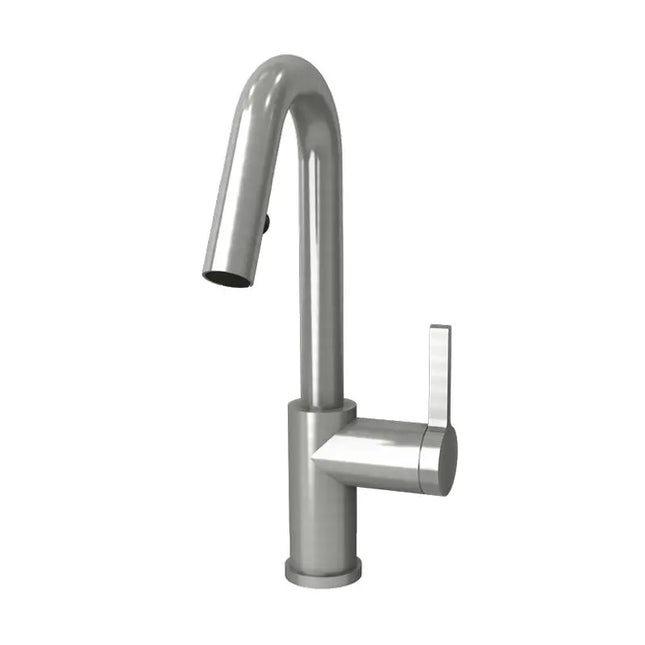 Rubi Loft Kitchen Faucet Round Body ‘’J’’ Spout 2 Jets Hand Spray Ss RLO91D2EJIX - Plumbing Market