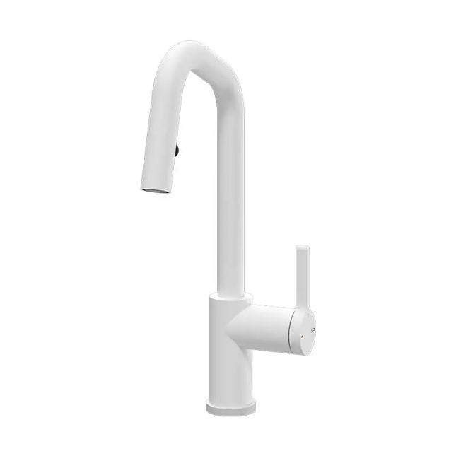 Rubi Loft Kitchen Faucet Round Body ‘’L’’ Spout 2 Jets Hand Spray Matte White RLO91D2ERWH - Plumbing Market