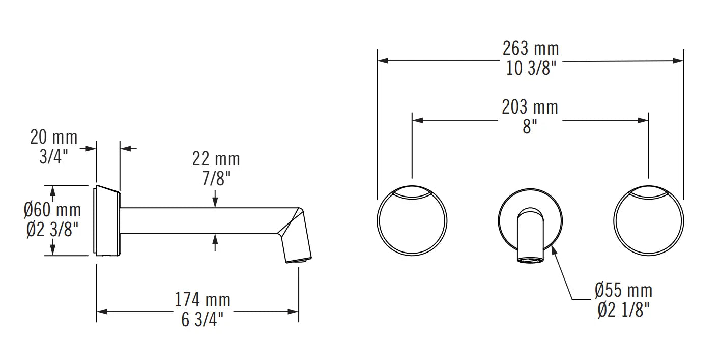 Rubi Moon Wall Mounted Bathroom Faucet Matte Black - Plumbing Market