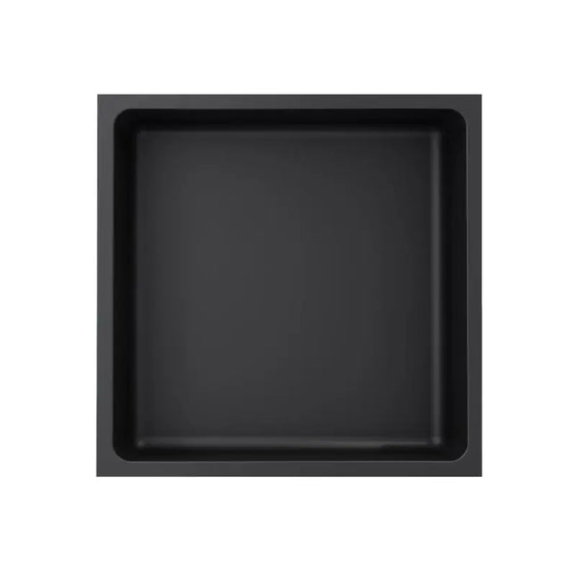 Rubi Nikia Recessed Niche 12’’ Radius Corners Matte Black RNK12R-BK - Plumbing Market