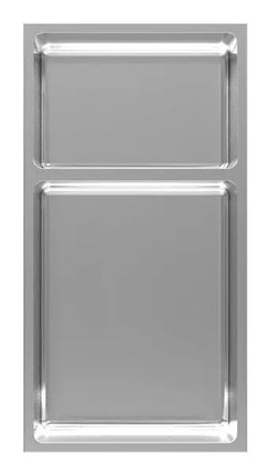 Rubi Nikia Recessed Niche 24’’ Radius Corn. & Shelf Br. Inox RNK24TR-IB - Plumbing Market